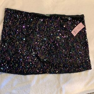 NWT Wild Fable black sequin mini skirt xxl